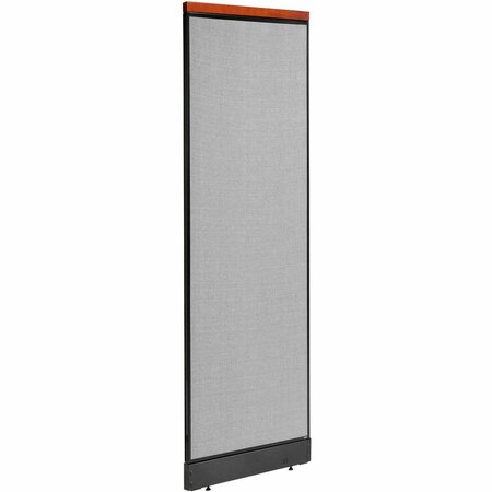 INTERION BY GLOBAL INDUSTRIAL Interion Deluxe Non-Electric Office Partition Panel with Raceway, 24-1/4inW x 77-1/2inH, Gray 694749NGY